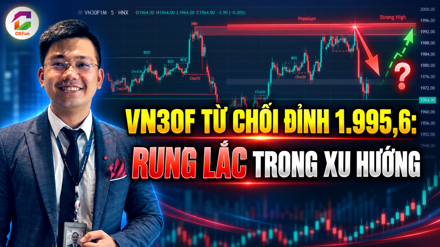 CHỨNG KHOÁN PHÁI SINH HÔM NAY:VN30F TỪ CHỐI ĐỈNH 1.995,6: RUNG LẮC TRONG XU HƯỚNG HAY BẮT ĐẦU NHỊP GIẢM